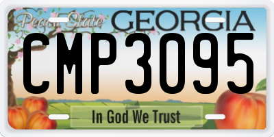 GA license plate CMP3095