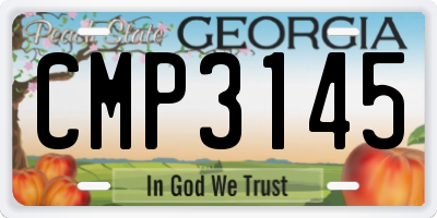 GA license plate CMP3145