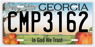 GA license plate CMP3162