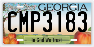 GA license plate CMP3183