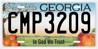 GA license plate CMP3209