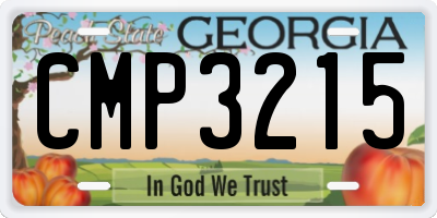 GA license plate CMP3215
