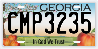 GA license plate CMP3235
