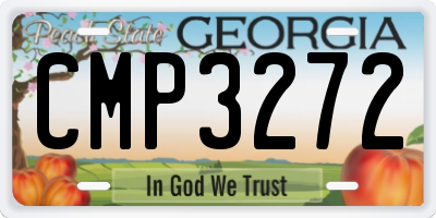 GA license plate CMP3272