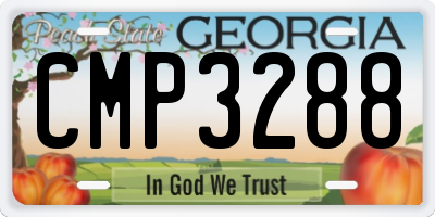 GA license plate CMP3288