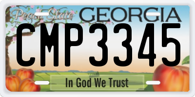 GA license plate CMP3345