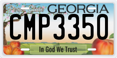 GA license plate CMP3350