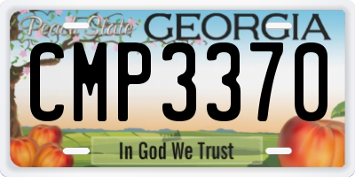 GA license plate CMP3370