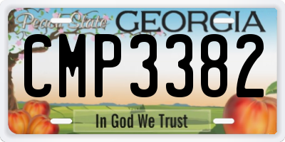 GA license plate CMP3382