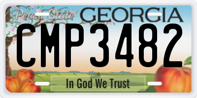 GA license plate CMP3482