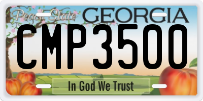 GA license plate CMP3500