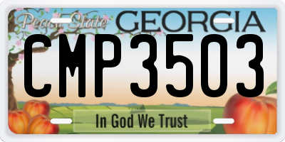 GA license plate CMP3503
