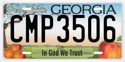 GA license plate CMP3506