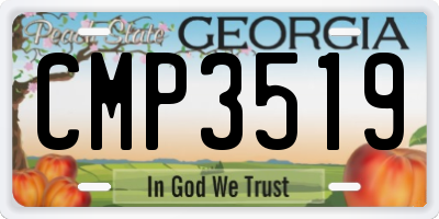 GA license plate CMP3519
