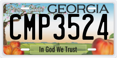 GA license plate CMP3524