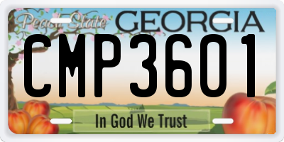 GA license plate CMP3601