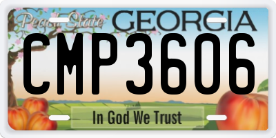 GA license plate CMP3606