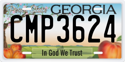 GA license plate CMP3624
