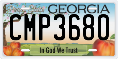 GA license plate CMP3680