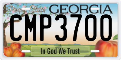 GA license plate CMP3700