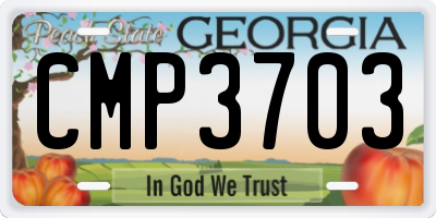 GA license plate CMP3703