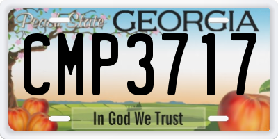 GA license plate CMP3717