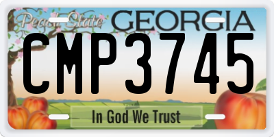 GA license plate CMP3745