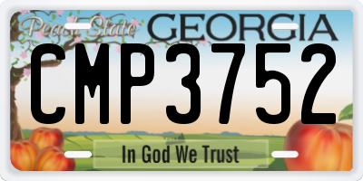 GA license plate CMP3752