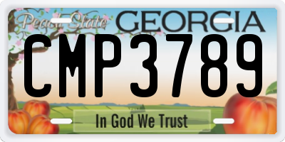 GA license plate CMP3789