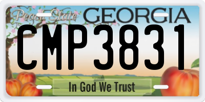GA license plate CMP3831
