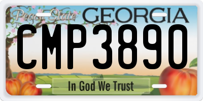 GA license plate CMP3890