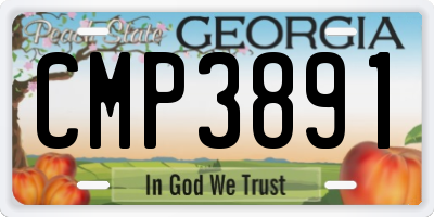 GA license plate CMP3891