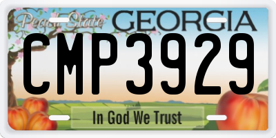 GA license plate CMP3929