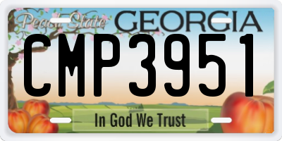 GA license plate CMP3951