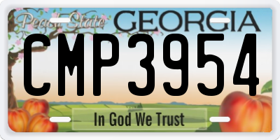 GA license plate CMP3954