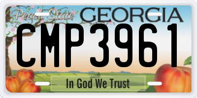GA license plate CMP3961
