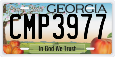 GA license plate CMP3977