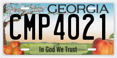 GA license plate CMP4021