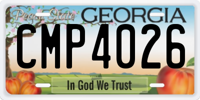 GA license plate CMP4026