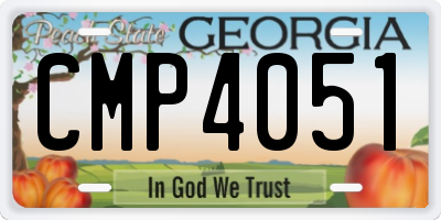 GA license plate CMP4051