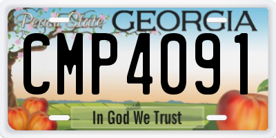 GA license plate CMP4091