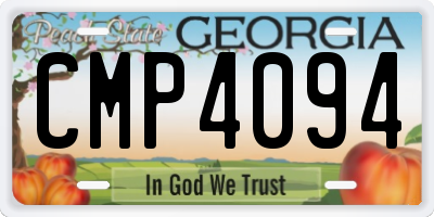 GA license plate CMP4094