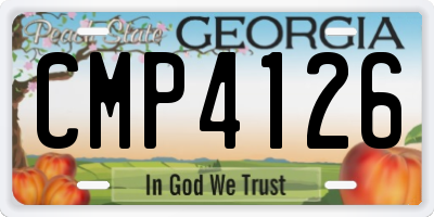 GA license plate CMP4126