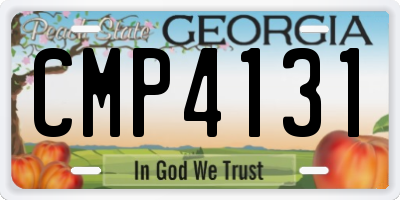 GA license plate CMP4131