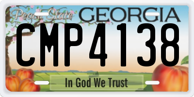 GA license plate CMP4138