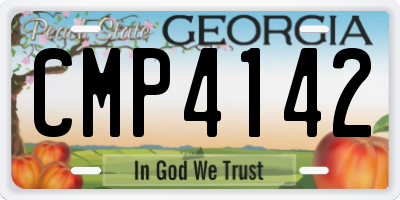 GA license plate CMP4142