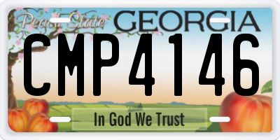 GA license plate CMP4146