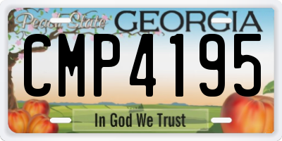 GA license plate CMP4195