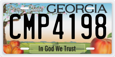 GA license plate CMP4198