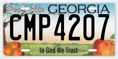 GA license plate CMP4207